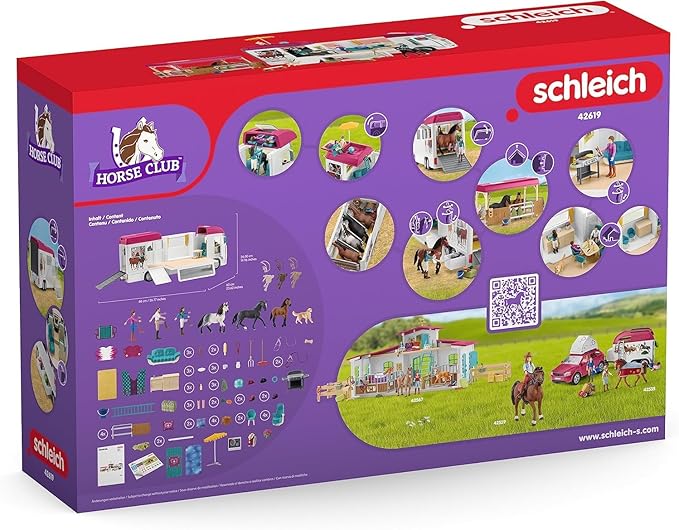 Schleich Horse Club - Horse Transporter, 97 Piece Playset with Horse Trailer, 3 x Horses, Collectible Animal Toys and Horse Riding Figurines for Children Aged 5+ - Figurio