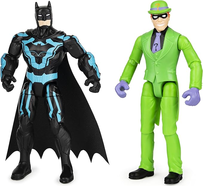 DC Comics Batman 4-inch Batman and The Riddler Action Figures with 6 Mystery Accessories, Kids Toys for Boys Aged 3 and up - Figurio