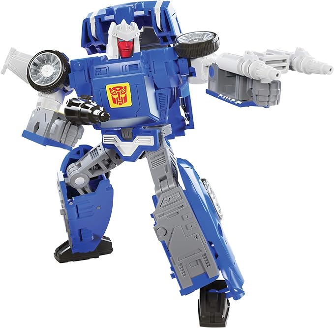 Transformers Toys Generations War for Cybertron: Kingdom Deluxe WFC-K26 Autobot Tracks Action Figure - Kids Ages 8 and Up, 5.5-inch, Blue - Figurio