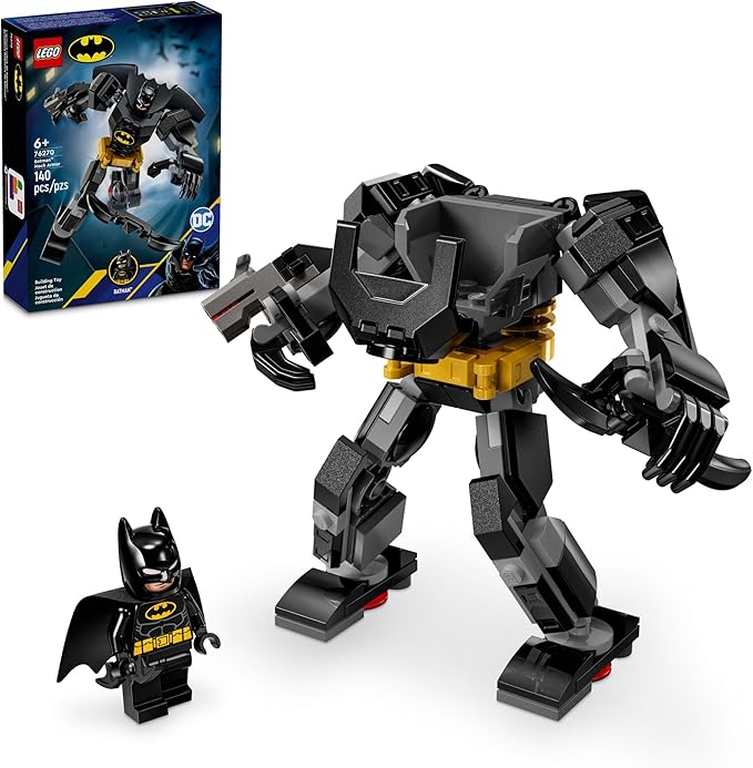 LEGO DC Batman: Batman Mech Armor Super Hero Toy, Collectible Robot Action Figure and Batman Minifigure Included, Creative Super Hero Gift for Kids & Batman Fans Ages 6 and Up, 76270 - Figurio