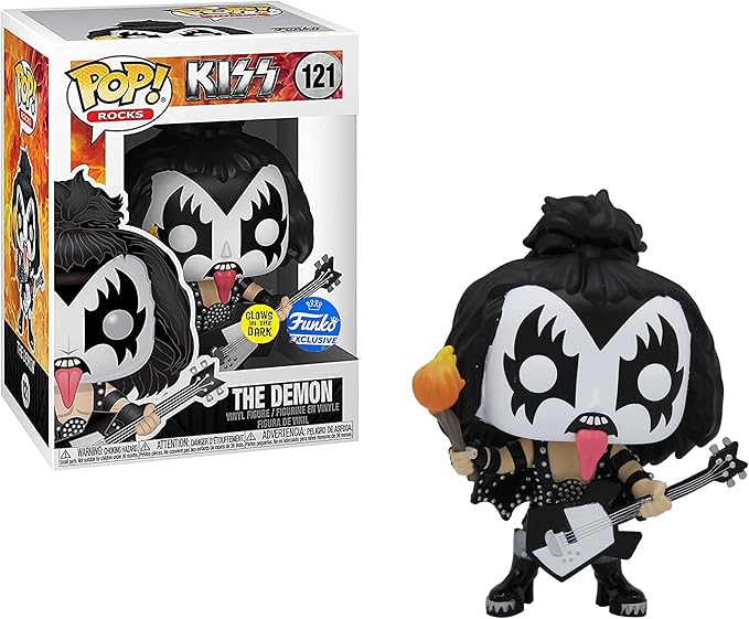 Funko POP! KISS: Band Set - Glow in The Dark Collectible Set - Online Exclusive - The Spaceman, The Starchild, The Demon, The Catman - Figurio