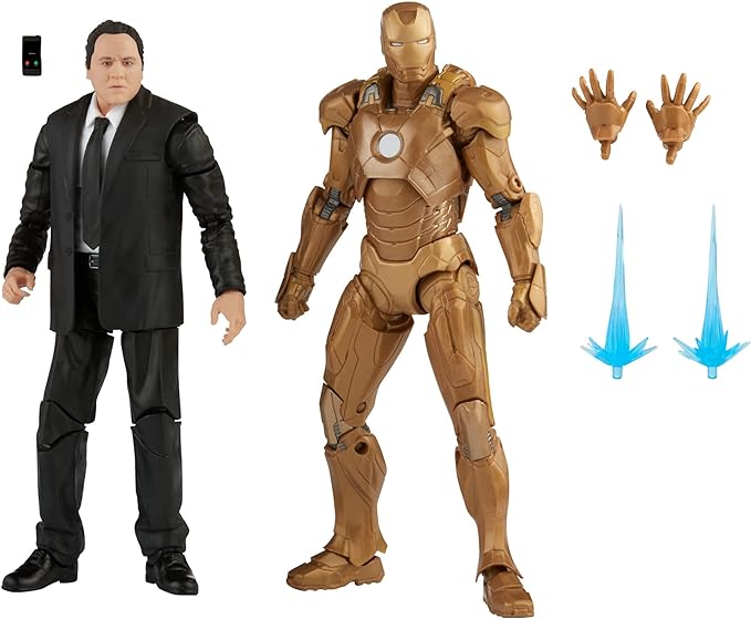 Hasbro Marvel Legends Series , Action Toy 2-Pack Happy Hogan and Iron Man Mark 21, Infinity Saga Characters, Premium Design, 2 Figures and 5 Accessories, Multicoloured (F0191) - Figurio