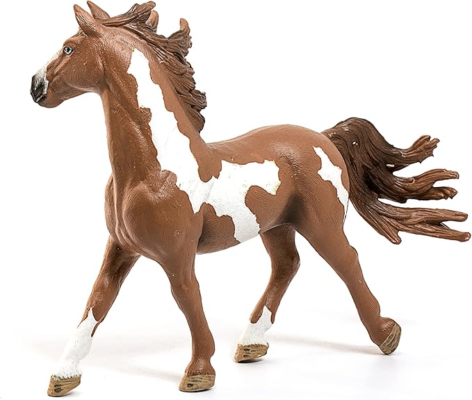 Schleich Farm World, Realistic Animal Toys for Boys and Girls, Pinto Stallion Spotted Horse Figurine, Ages 3+ - Figurio