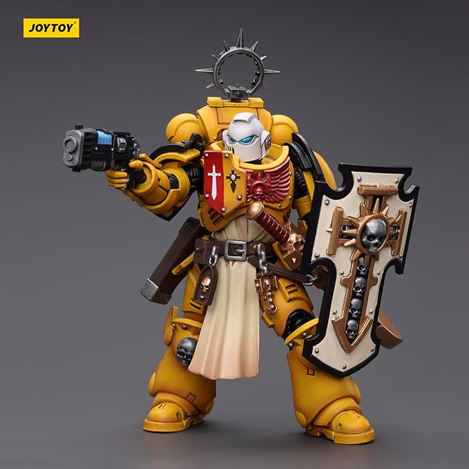 JOYTOY JT2771 40K 1/18 Action Figure Toy, Primaris Space Marines Imperial Fists Bladeguard Veteranr, 4-inch Gift for Action Figure Lovers & Collectors above - Figurio