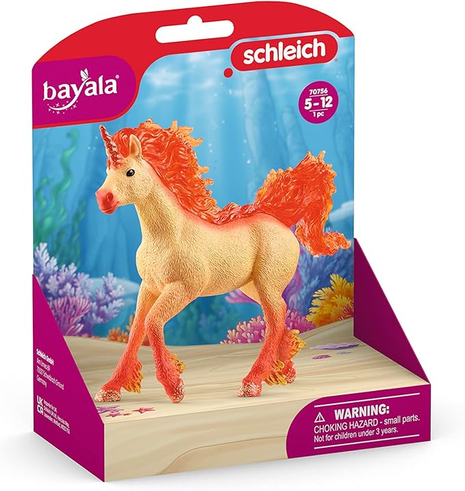 Schleich bayala New 2023, Unicorn Toys for Girls and Boys, Elementa Fire Unicorn Stallion Toy Figurine, Ages 5+ - Figurio