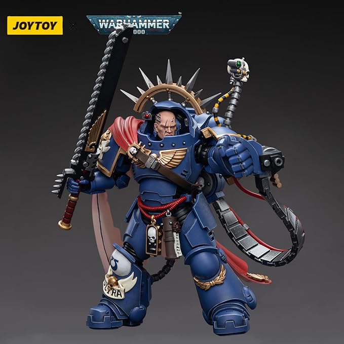 JOYTOY 1/18 Warhammer 40,000 Action Figure Ultramarines Captain in Gravis Armour Collection Model (4 inch) - Figurio