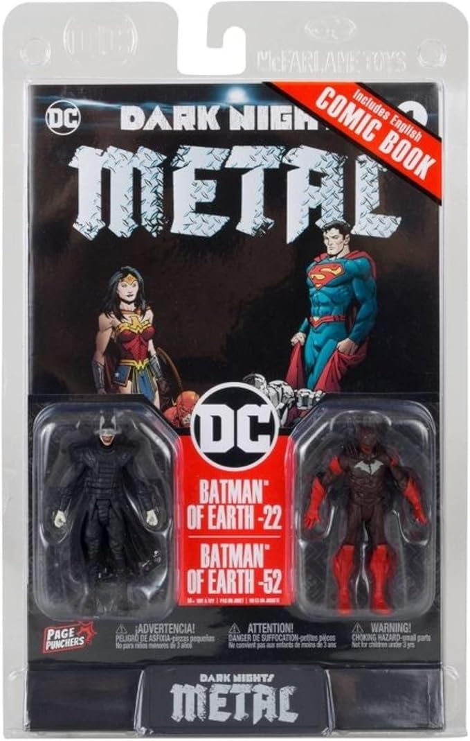 McFarlane Toys - DC Direct Page Punchers 2pk Batman Who Laughs & Red Death 3in Figures with Comic - Figurio