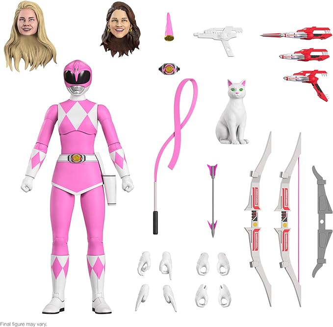 Super7 ULTIMATES! Mighty Morphin Power Rangers Pink Ranger - 7" Power Rangers Action Figure with Accessories Classic TV Show Collectibles - Figurio