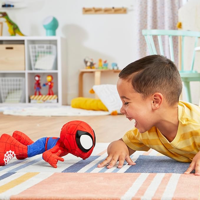 Spidey and his Amazing Friends Marvel Dance 'N Crawl Spidey, Interactive Plush Toy with 20 Phrases & Sounds, 2 Songs, Super Hero Toys for Kids 3 & Up - Figurio