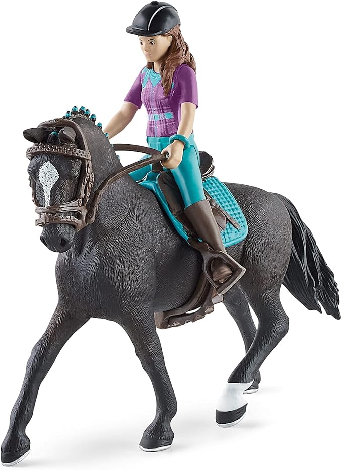 Schleich Horse Club — Lisa & Storm 10 Piece Horse Club Play Set with Rider and Hanoverian Gelding, Horse Gifts for Girls and Boys Ages 5+ - Figurio