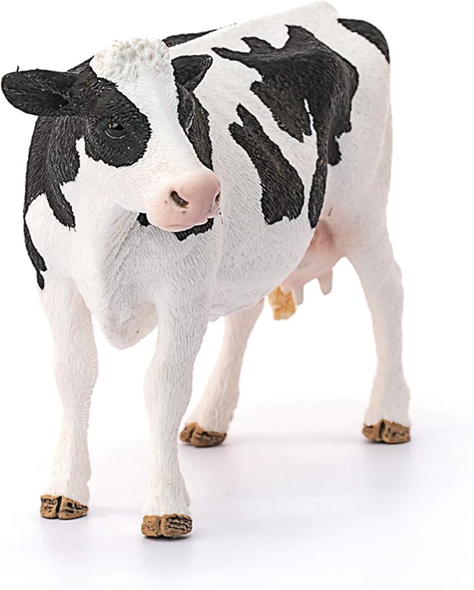 Schleich Farm World, Farm Animal Toys for Kids Ages 3 and Above, Black and White Holstein Cow Toy Figure - Figurio