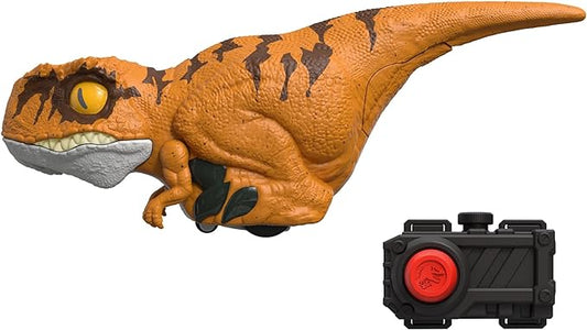 Mattel Jurassic World Dominion Uncaged Rowdy Roars Atrociraptor 'Tiger' Dinosaur Action Figure, Toy with Interactive Motion and Sound Touch Response - Figurio