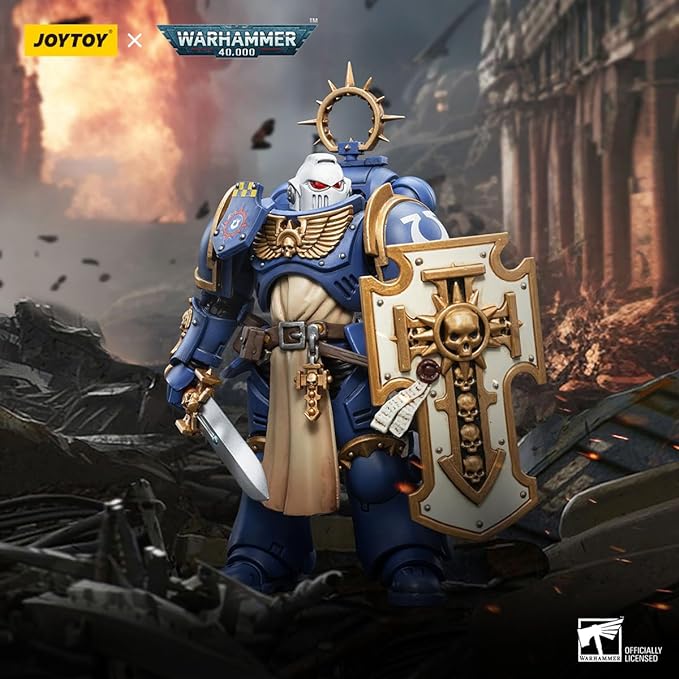 JOYTOY HAPPXYGG Warhammer 40k 1/18 4.7-inch Ultramarines Bladeguard Veteran action figure model toy series - Figurio