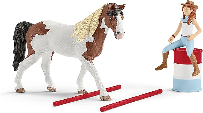 Schleich Horse Club, Horse Toys for Girls and Boys, Hannah's Western Riding Horse Set with Rider and Horse Toy, 12 pieces, Ages 5+ - Figurio