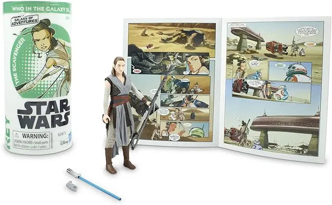 STAR WARS Galaxy of Adventures Rey 3.75-Inch-Scale Figure Toy and Mini Comic - Figurio