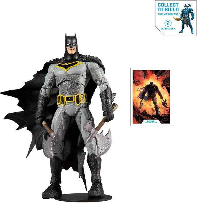 DC Multiverse Batman (Dark Nights: Metal) 7" Action Figure with Build-A Parts for 'The Merciless' Figure - Figurio