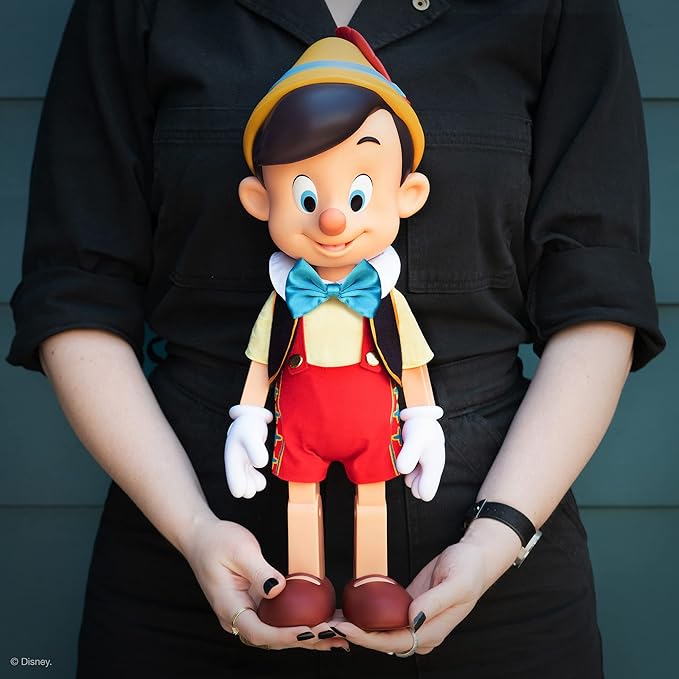 Super7 Supersize Disney Pinocchio - 16" Disney Action Figure with Fabric Clothing Classic Disney Collectibles and Retro Toys - Figurio