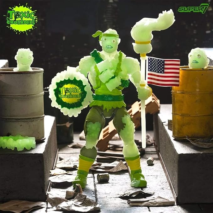 Super7 Toxic Crusaders Glow in The Dark Toxie Deluxe 6-Inch Action Figure - Figurio