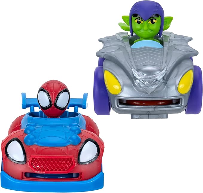 Marvel Spidey and his Amazing Friends Little Vehicle 2-Pack - 5” Disc Dashers Featuring Spidey Vs Green Goblin - Amazon Exclusive - Figurio