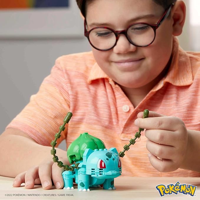 Mega Pokémon Building Toys Set Build & Show Bulbasaur with 175 Pieces, Articulated and Poseable, 4 Inches Tall, for Kids - Figurio