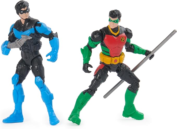 DC Comics, Batman, Team Up 4-Pack (Amazon Exclusive), Batman, The Joker, Robin, Nightwing 4-inch Action Figures, Super Hero Kids Toys for Boys & Girls - Figurio