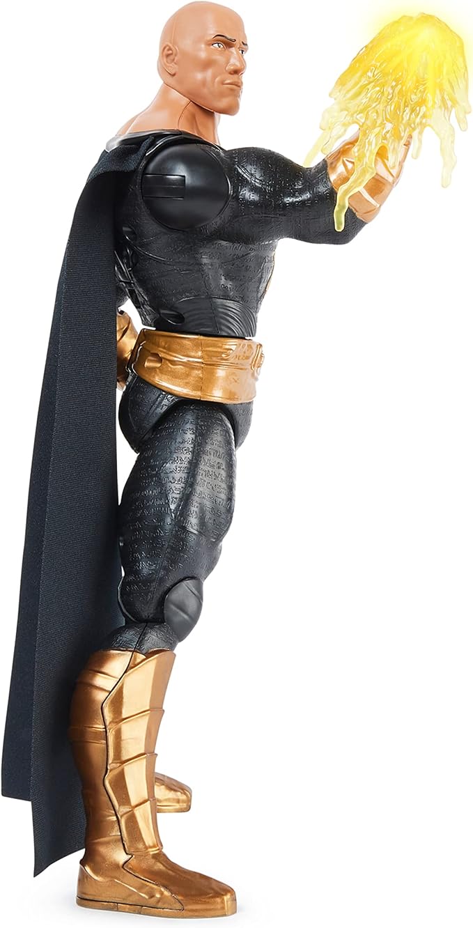 DC Comics, Power Punch Black Adam 12-inch Action Figure, 20+ Phrases and Sounds, Lights Up with 2 Accessories, Black Adam Movie Collectible Kids Toys for Boys and Girls Ages 3 and Up - Figurio