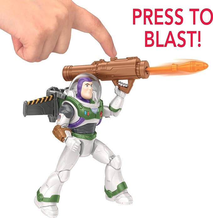 Mattel Disney Pixar Lightyear Action Figure & Accessories, Mission Equipped Buzz Lightyear Figure & Projectiles, Blasting Action - Figurio