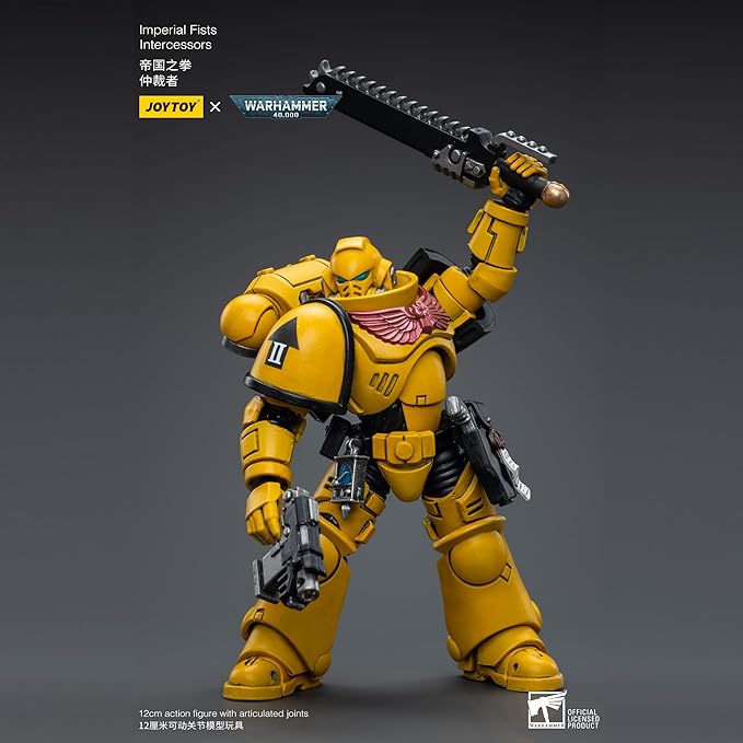 JOYTOY 1/18 Action Figure Warhammer 40,000 Imperial Fists Intercessors Ver.3 4.8inch Movable Model Collectible Figurine - Figurio