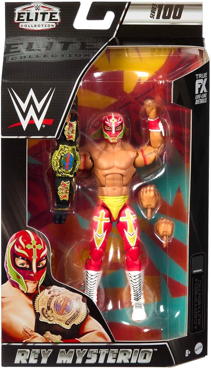 Mattel WWE Rey Mysterio Elite Collection Action Figure, Deluxe Articulation & Life-like Detail with Iconic Accessories, 6-inch - Figurio