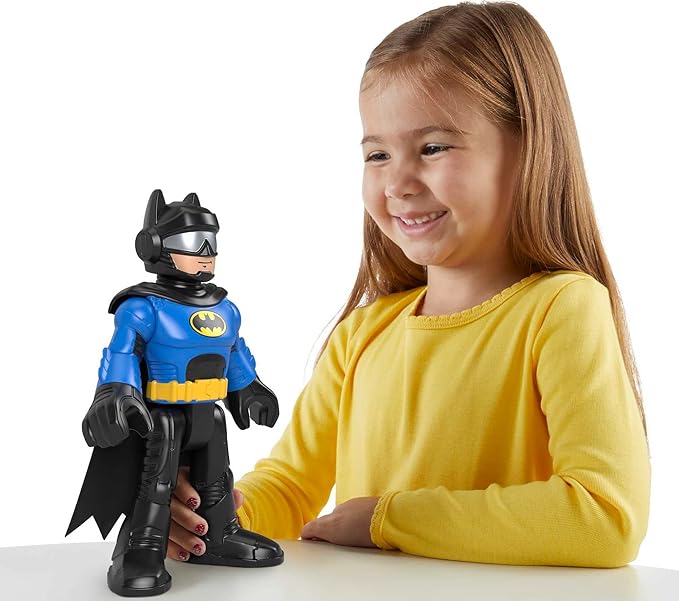 Fisher-Price Imaginext DC Super Friends Preschool Toy Batman XL 10-Inch Poseable Figure, Biker Blue, for Pretend Play Kids Ages 3+ Years - Figurio