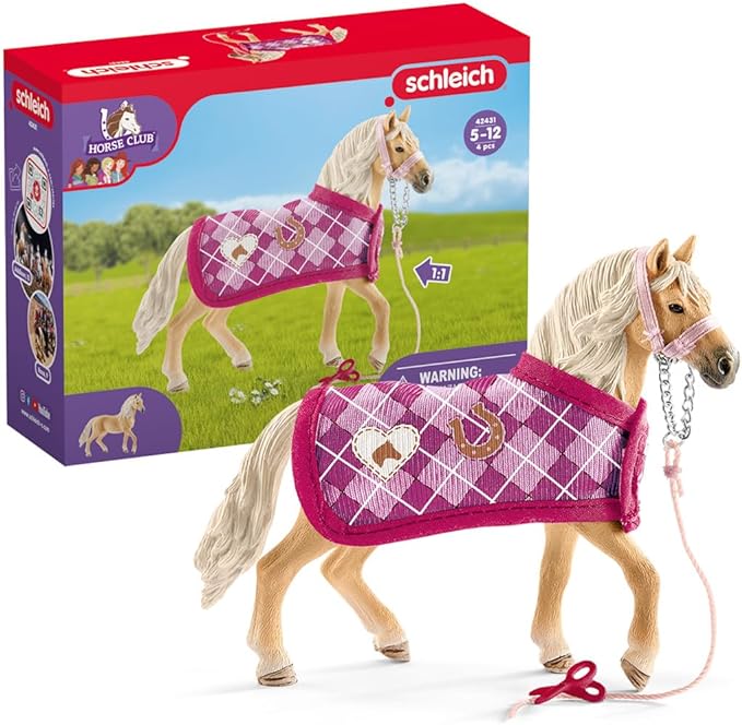 Schleich Horse Club, Horse Toys for Girls and Boys, Sofia's Fashion Creation Horse Set for Girls & Boys Ages 5+ with Horse Figurine, Horse Bridle and Horse Toy Accessories, 4 pieces - Figurio