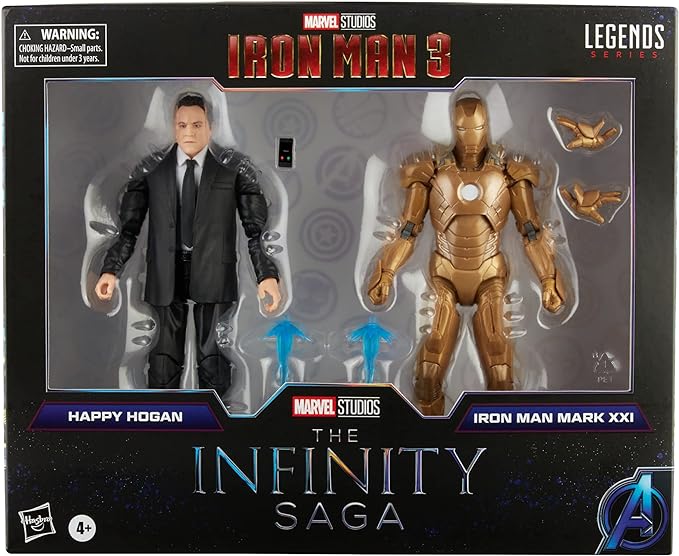 Hasbro Marvel Legends Series , Action Toy 2-Pack Happy Hogan and Iron Man Mark 21, Infinity Saga Characters, Premium Design, 2 Figures and 5 Accessories, Multicoloured (F0191) - Figurio