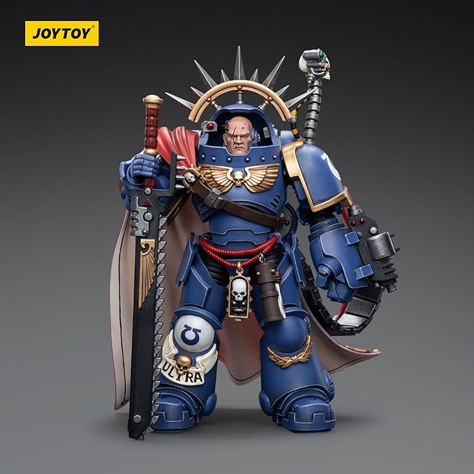 JOYTOY JT7745 40K 1/18 Action Figure Toy, Ultramarines Captain in Gravis Armour, 4-inch Model Set, Gift for Action Figure Enthusiasts and Collectors - Figurio