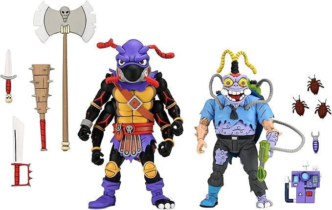 NECA Teenage Mutant Ninja Turtles 7" Scale Antrax & Scumbug Collectible Action Figures Set - Figurio