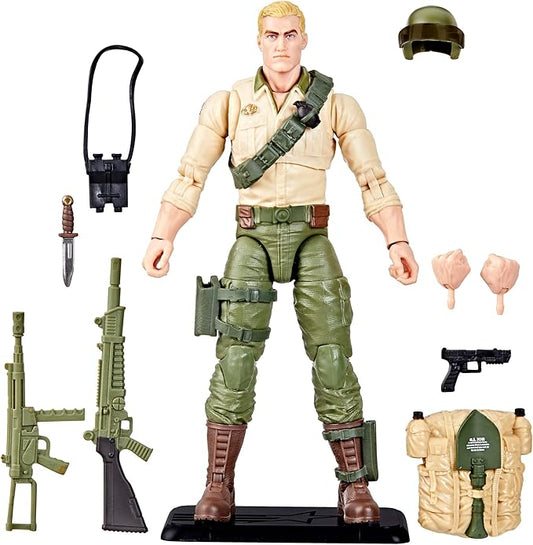 G.I. Joe Classified Series Retro Cardback Duke, Collectible 6-Inch Action Figure with 10 Accessories - Figurio