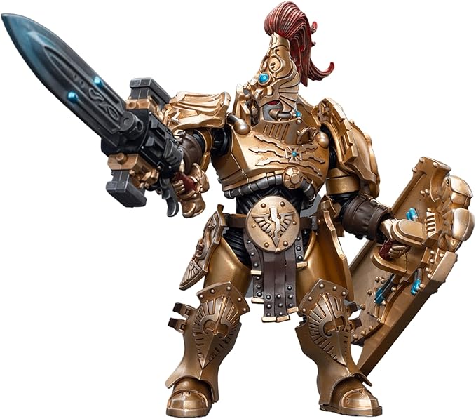 JOYTOY 1/18 Warhammer 40,000 6 Inch Action Figure Adeptus Custodes Custodian Guard with Sentinel Blade and Praesidium Shield Collection Model - Figurio