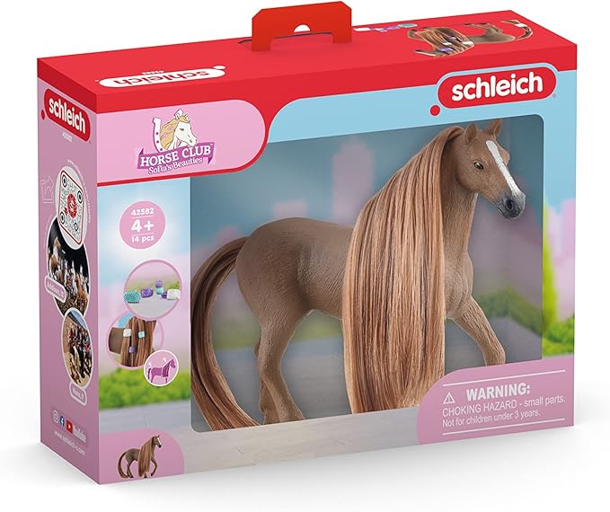 Schleich Horse Club Sofia's Beauties English Thoroughbred Mare Playset - Realistic Toy Figure with Brushable Hair and Accessories, Fun and Imaginative Play for Boys and Girls, Gift for Kids Ages 5+ - Figurio