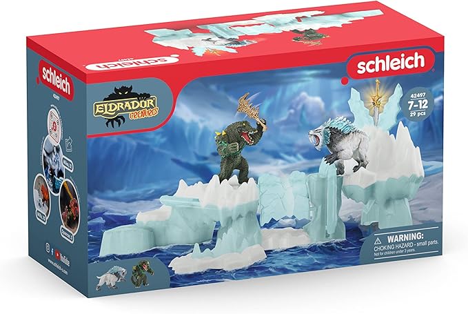 Schleich Eldrador Creatures, Mythical Creatures Toys for Kids, Attack on Ice Fortress Set with Ice Monster and Jungle Monster Action Figures, Ages 7+ - Figurio