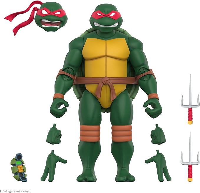 Super7 ULTIMATES! Teenage Mutant Ninja Turtles Raphael - 7" TMNT Action Figure with Accessories Classic Cartoon Collectibles and Retro Toys - Figurio