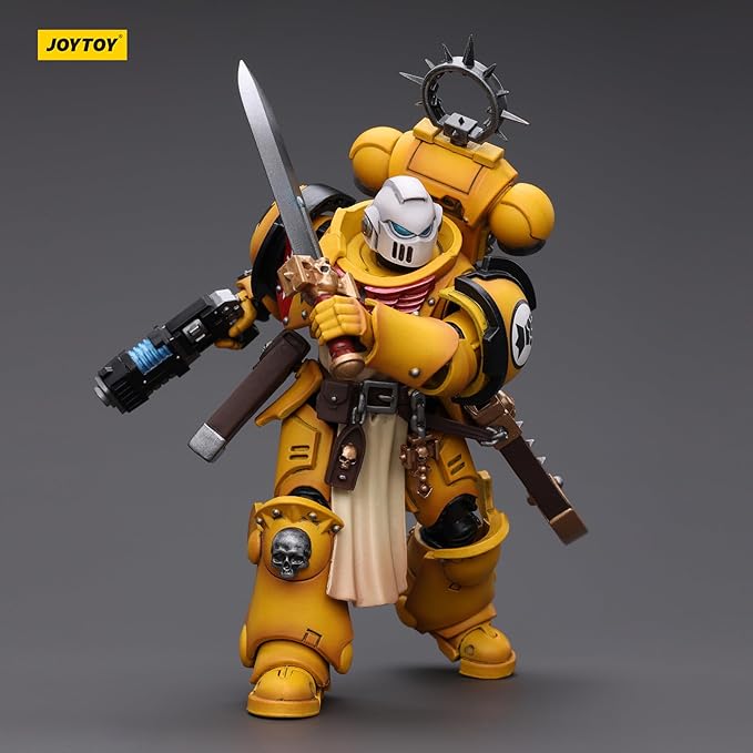 JOYTOY JT2771 40K 1/18 Action Figure Toy, Primaris Space Marines Imperial Fists Bladeguard Veteranr, 4-inch Gift for Action Figure Lovers & Collectors above - Figurio