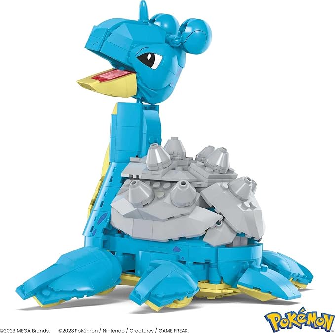 MEGA Pokémon Building Toys Set Lapras with 527 Pieces, Articulated and Poseable with Motion, 6 Inches Tall, for Kids - Figurio