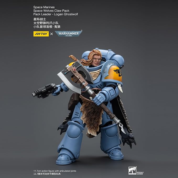 JOYTOY 1/18 Action Figure Warhammer 40,000 Space Marines Space Wolves Claw Pack Pack Leader Logan Ghostwolf 4.6inch Collectible Action Figures Kits - Figurio