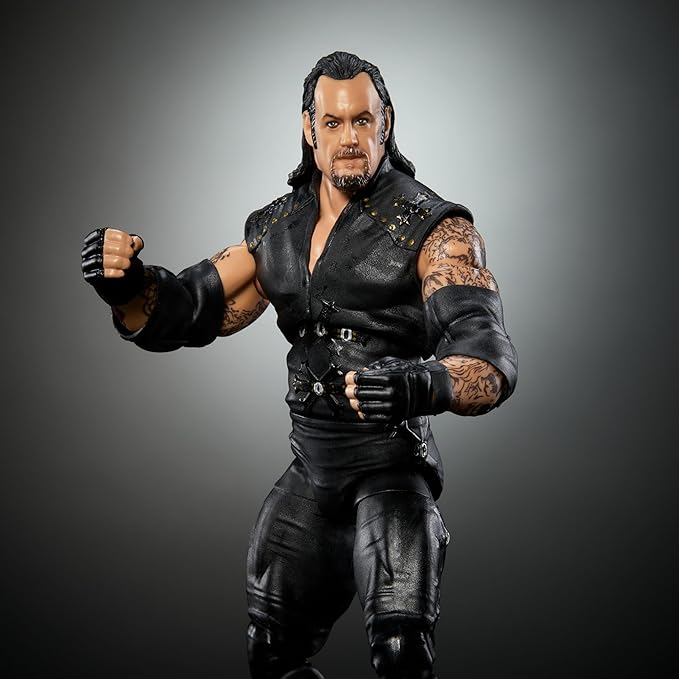 Mattel WWE Ultimate Edition Action Figure & Accessories, 6-inch Undertaker Collectible Set, Swappable Heads & Hands, Entrance Gear & 30 Articulation Points - Figurio