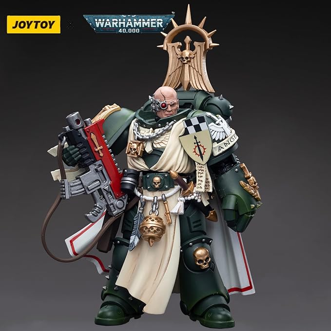 JOYTOY 1/18 Warhammer 40,000 4 inch Action Figure Dark Angels Master with Power Fist Collection Model - Figurio