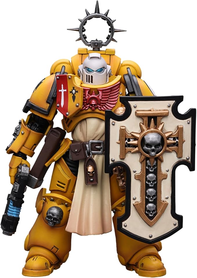 JOYTOY JT2771 40K 1/18 Action Figure Toy, Primaris Space Marines Imperial Fists Bladeguard Veteranr, 4-inch Gift for Action Figure Lovers & Collectors above - Figurio