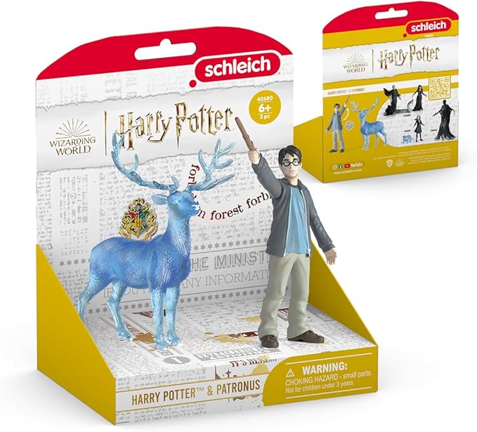 Schleich Wizarding World of Harry Potter 2-Piece Collectible Set with Harry and Harry's Stag Patronus Figurines - Figurio