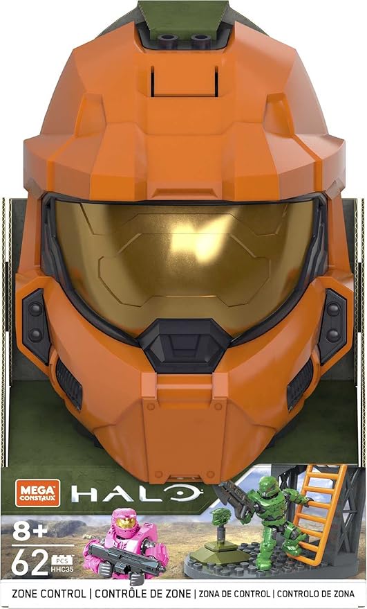 Mega Halo Zone Control Construction Set with Spartan Helmet, Building Toys for Boys, ages 8+ - Figurio