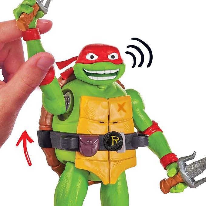 Teenage Mutant Ninja Turtles: Mutant Mayhem 5.5” Raphael Deluxe Ninja Shouts Figure by Playmates Toys - Figurio