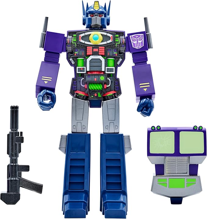 Super7 Transformers Optimus Prime﻿ (Shattered Glass Purple) 11 in Super Cyborg Action Figure - Figurio