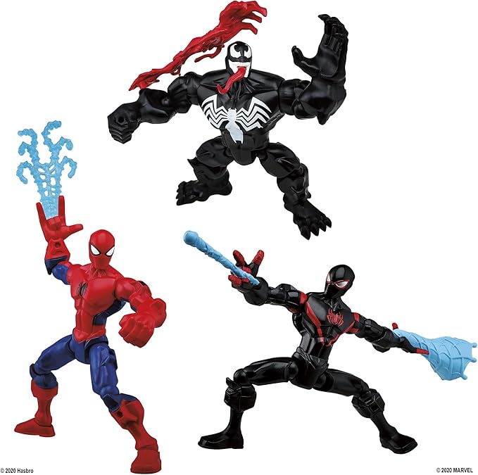 Marvel Super Hero Mashers Web-Slinging Collection Pack with Spiderman, Venom and Miles Morales (Amazon Exclusive) - Figurio